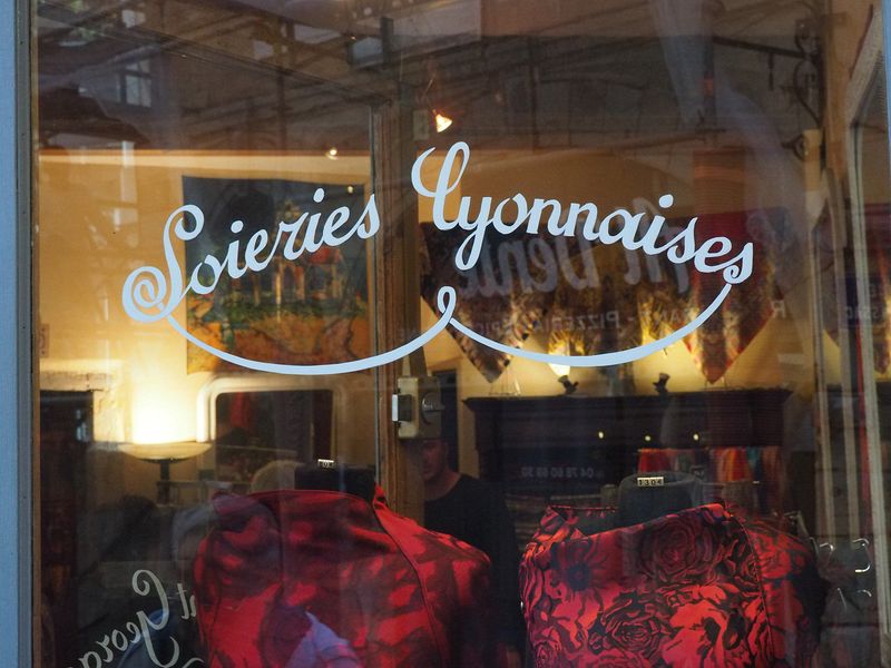 We next visit the Soieries Lyonnaises silk shop